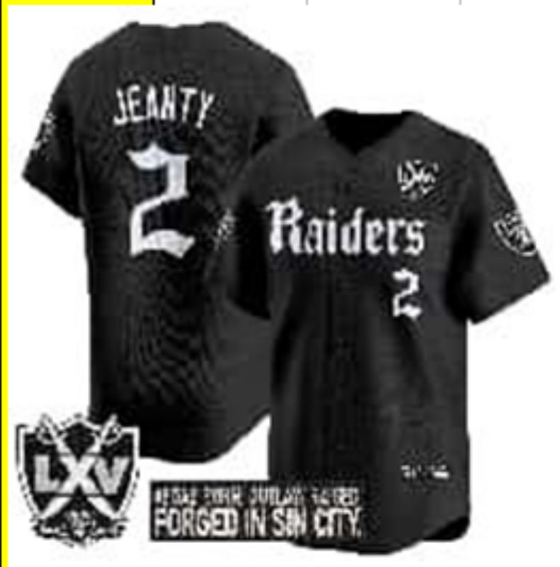 Men 2025 Oakland Raiders #2 Jeanty Black 6th generation Joint Name Nike Limited NFL Jersey style 02